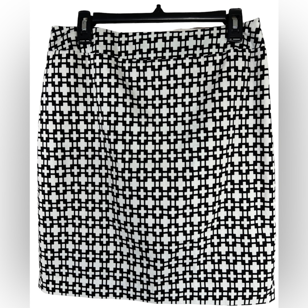 Cynthia Rowley Skirt Black White Pencil Straight‎ Lined Size 10